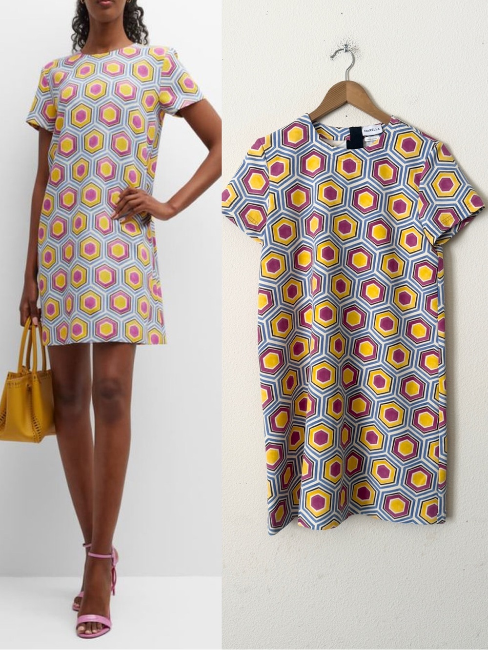 MARELLA SIZE 4 Acacio geometric print shift mini dress